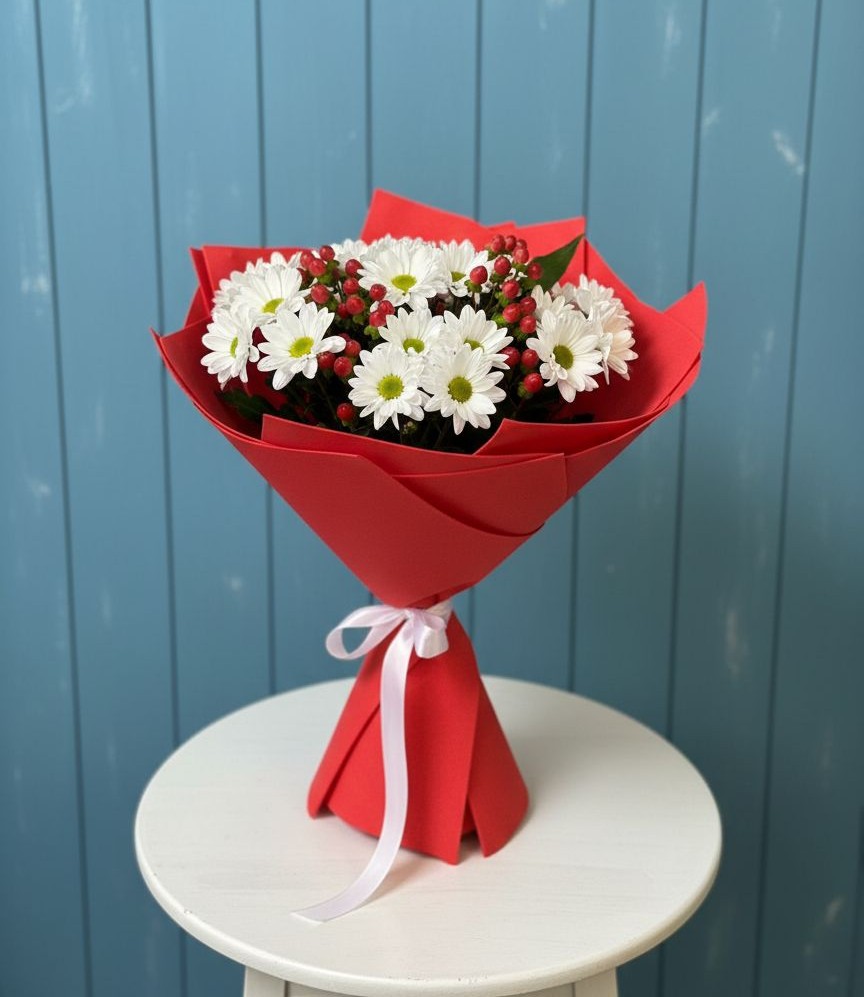 Букет цветов из: Хризантемы в Юго-Камский