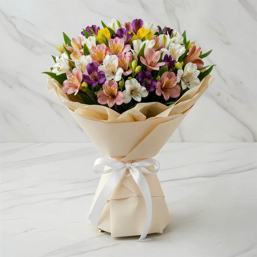 Букет цветов из: Альстромерии в Юго-Камский