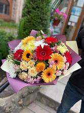 Букет цветов из:  Герберы, Ромашки, Хризантемы, Розы и Подсолнухи #REPLACE_PRED# Юго-Камский