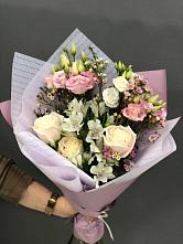 Букет цветов из:  Альстромерии, Розы и Лизиантусы #REPLACE_PRED# Юго-Камский