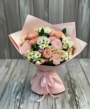 Букет цветов из:  Гвоздики, Розы и Хризантемы в Юго-Камский