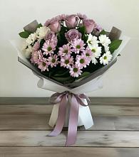 Букет цветов из:  Хризантемы и Розы в Юго-Камский