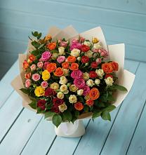 Букет Микс из разноцветных кустовых роз #REPLACE_PRED# Юго-Камский