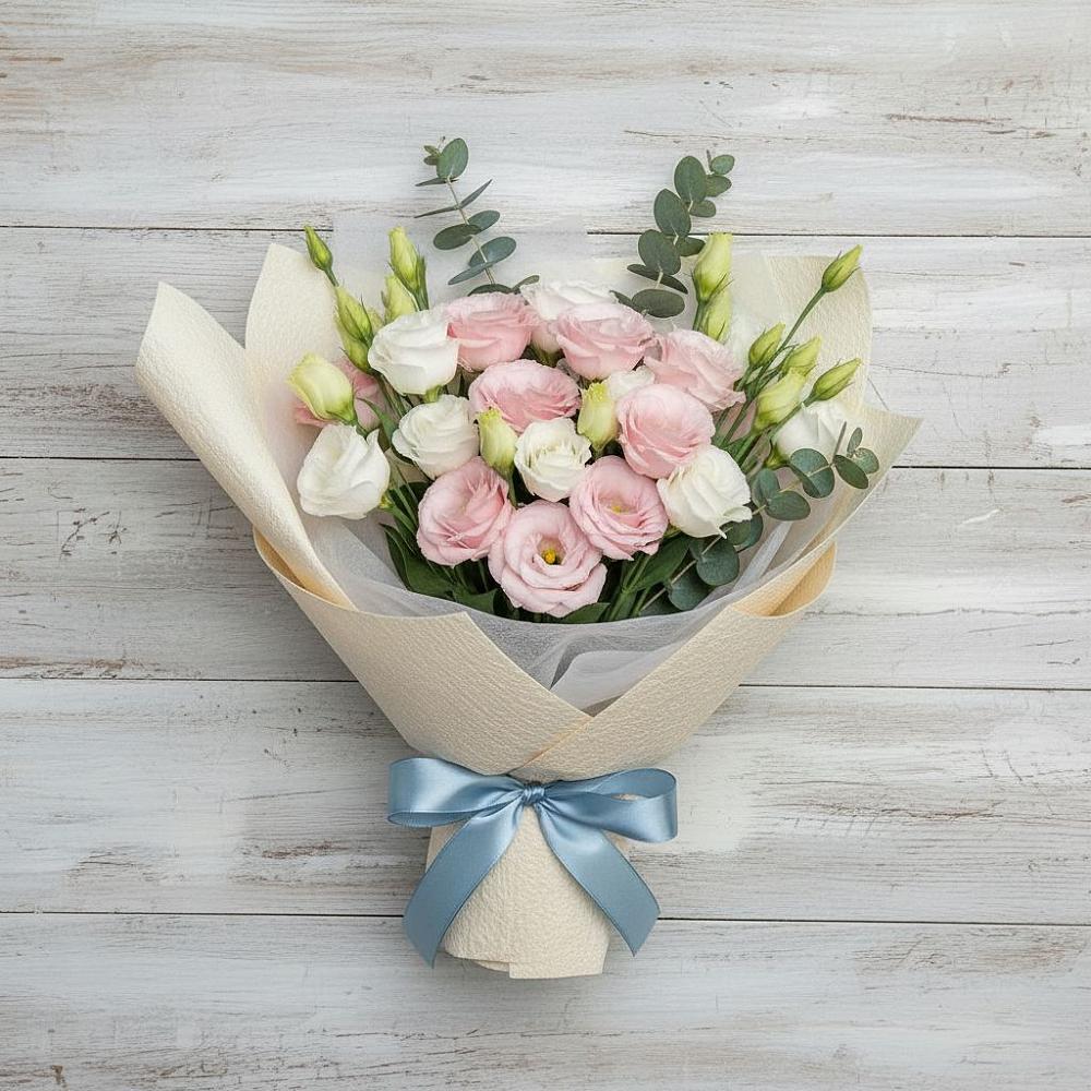 Букет цветов из: Лизиантусы в Юго-Камский